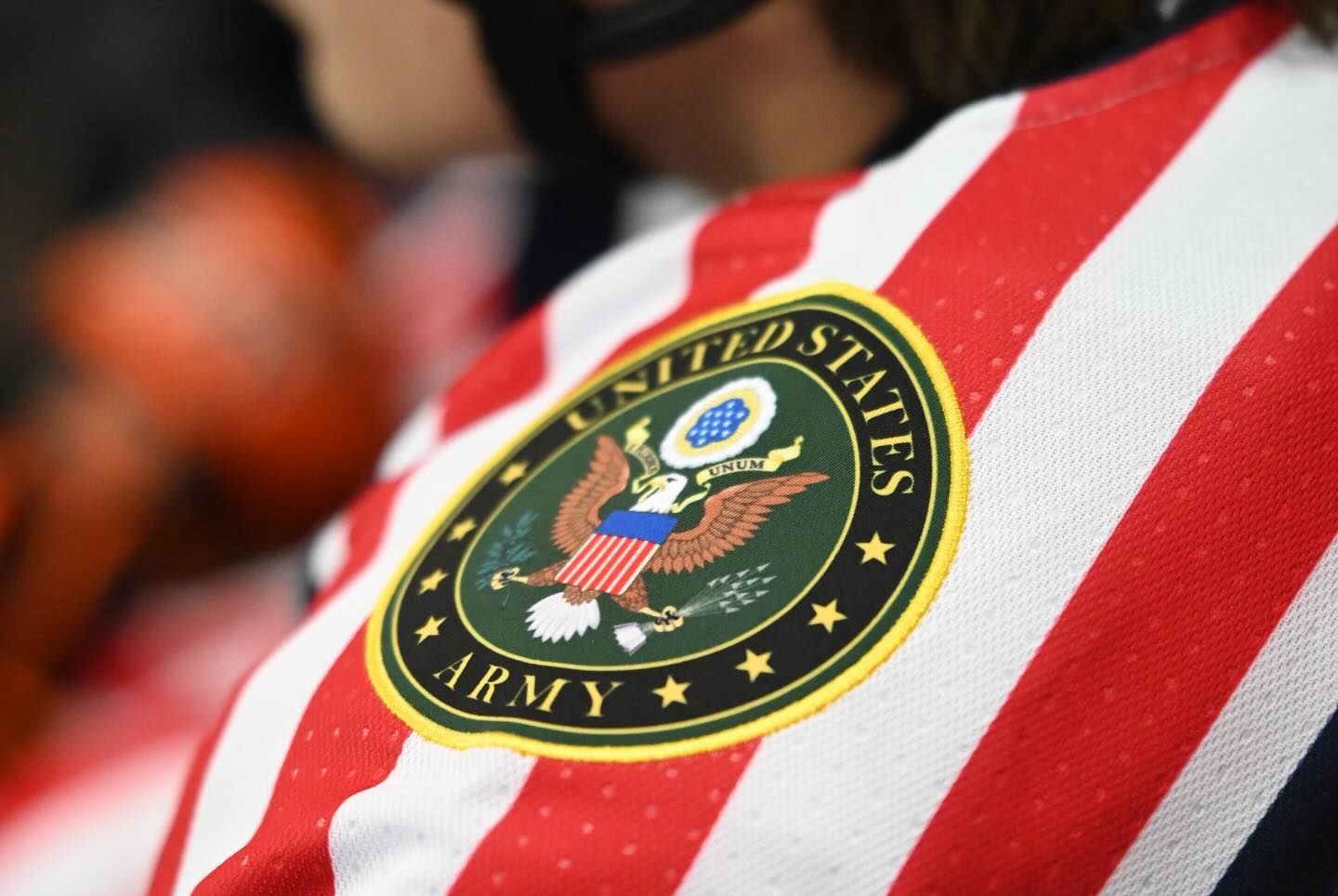 US Army shoulder patch on custom hockey jerseys by Hyperco Sports