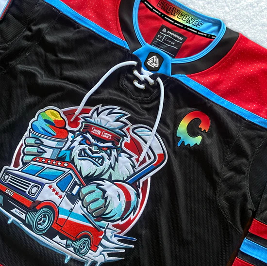 Premium embroidered hockey jersey by Hyperco Sports