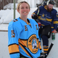 Woman hockey player in custom embroidered hockey jersey by Hyperco Sports
